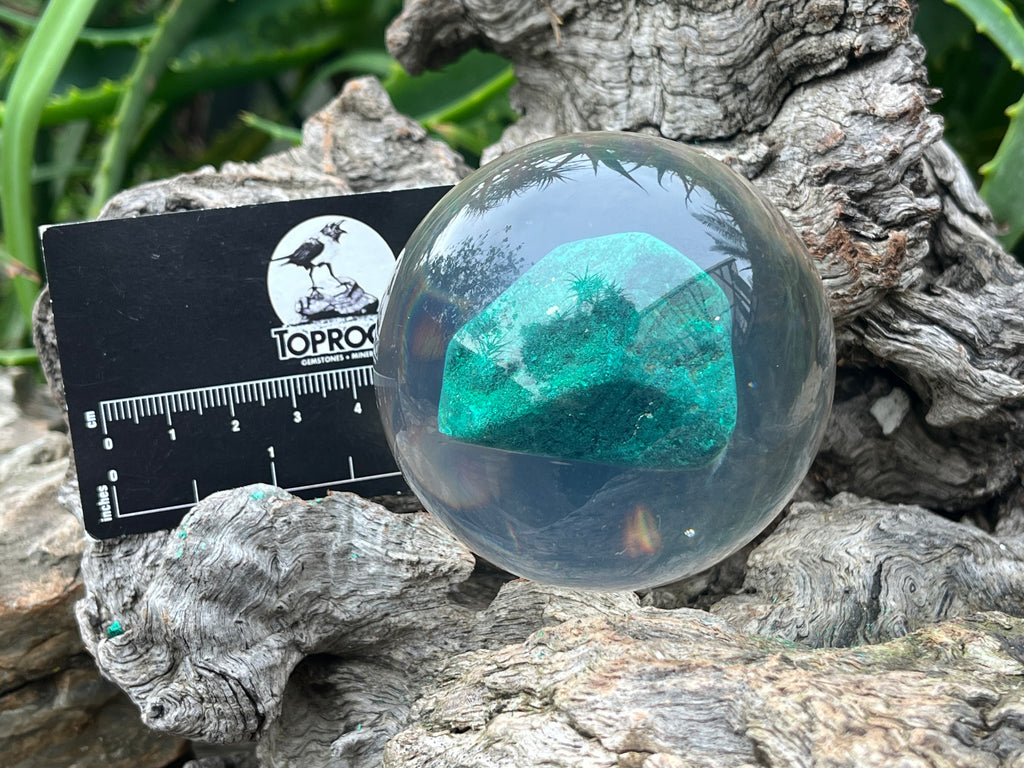 Natural Cobbed Malachite in PVC Resin Sphere x 1 From Congo