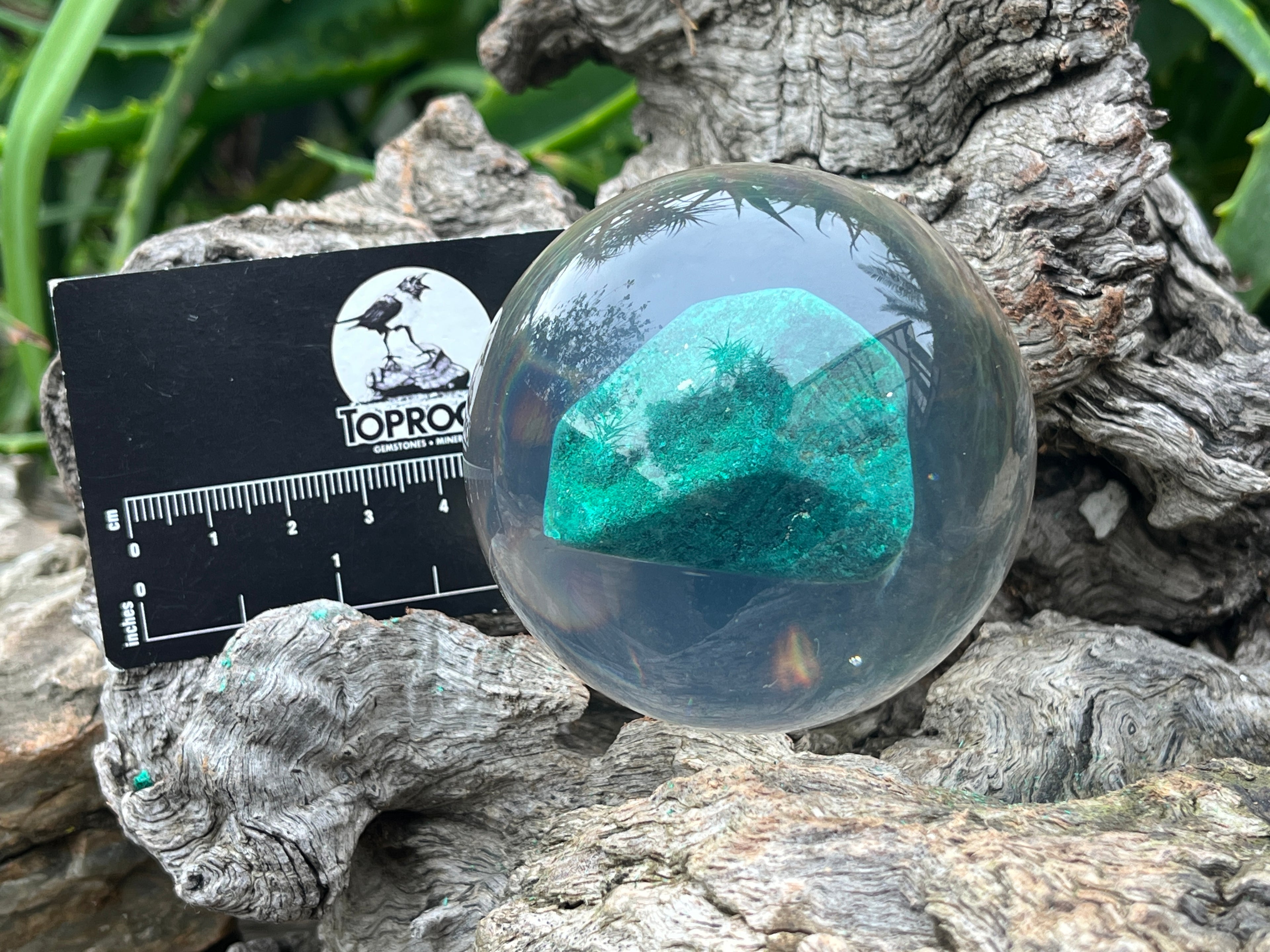 Natural Cobbed Malachite in PVC Resin Sphere x 1 From Congo