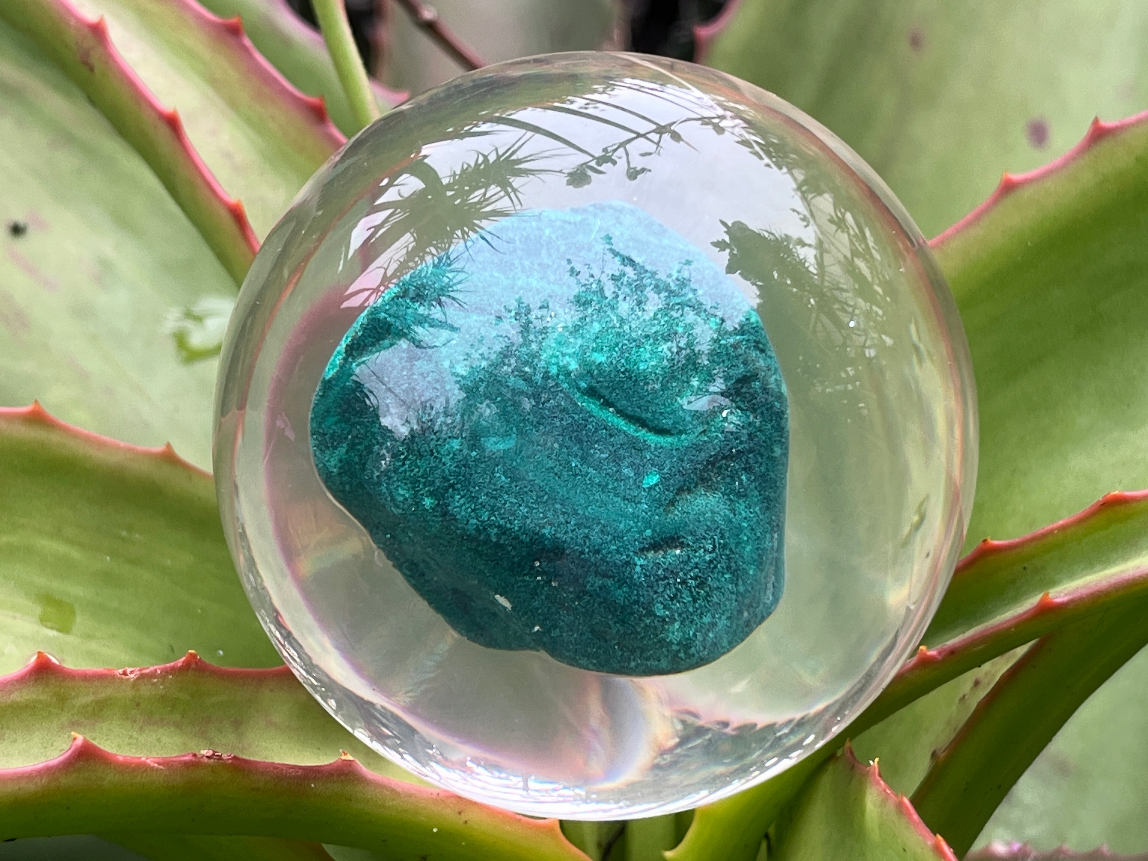 Natural Cobbed Malachite in PVC Resin Sphere x 1 From Congo