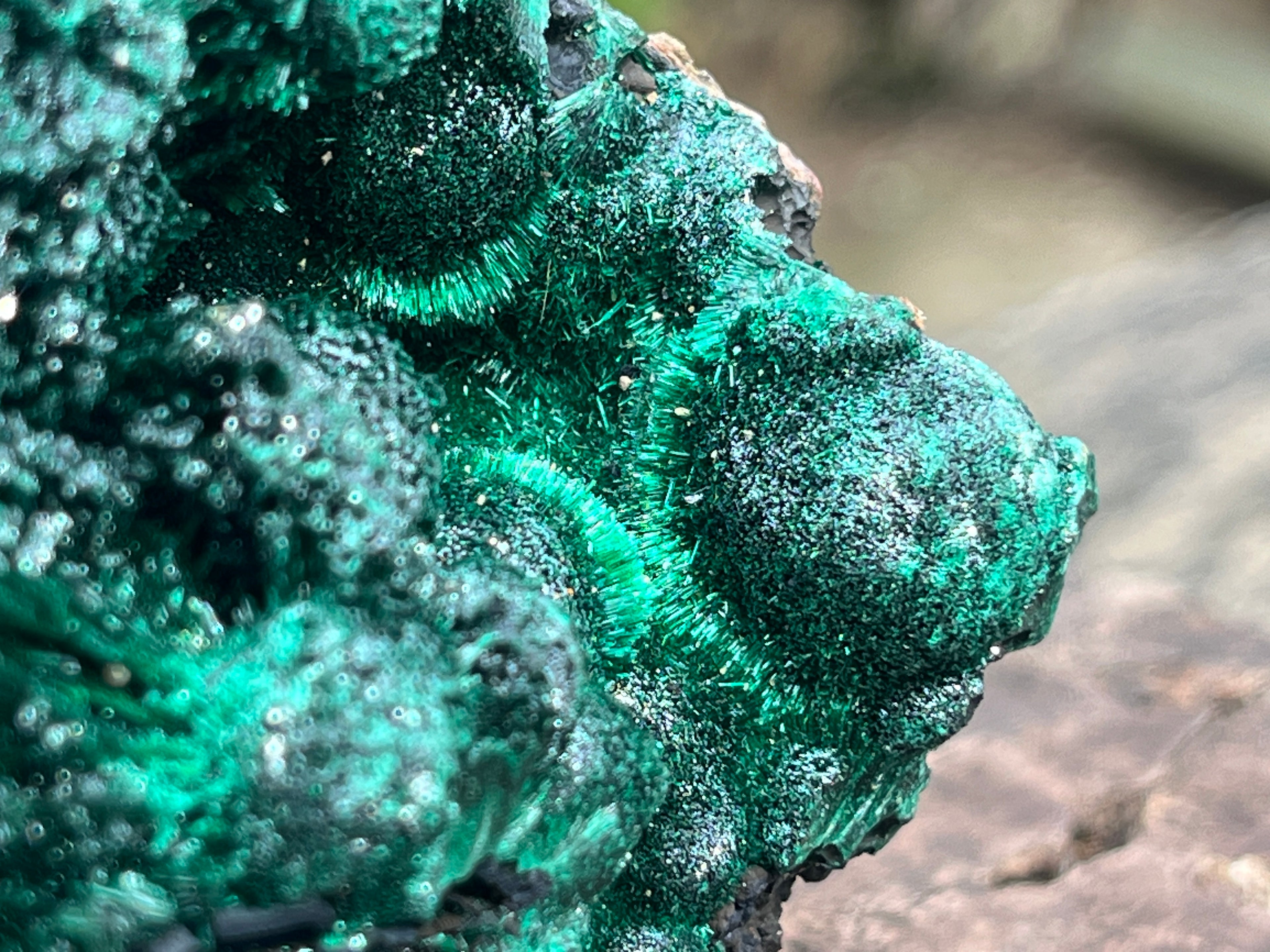 Natural Large Silky Malachite x 1 From Kasompe, Congo