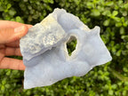 Natural Etched Blue Chalcedony with a Golden Pyrite Dusting x 1 From Nsanje, Malawi