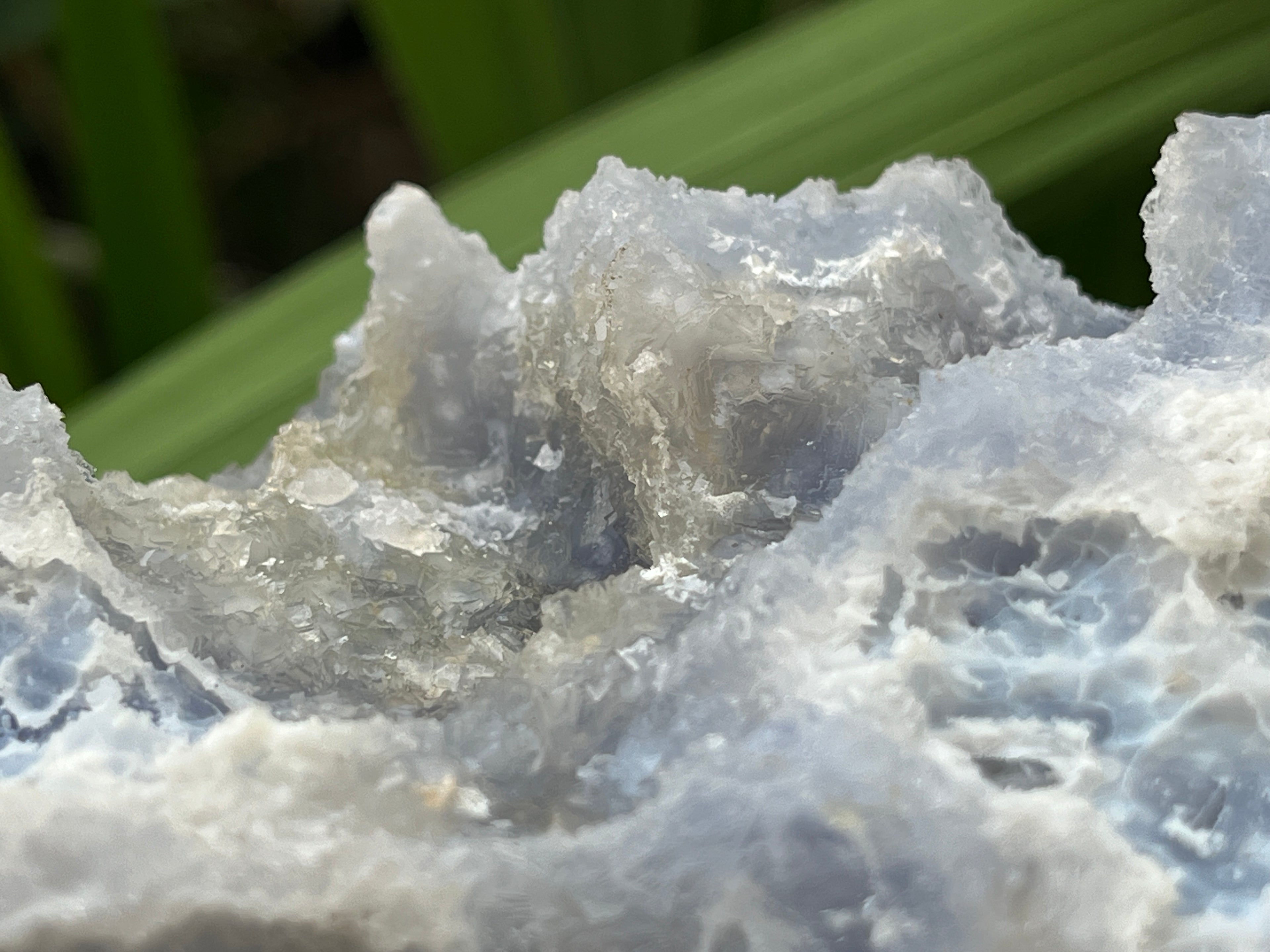 Natural Etched Blue Chalcedony with a Golden Pyrite Dusting x 1 From Nsanje, Malawi