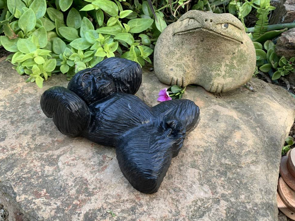 Hand-Made Resting Gorilla Soapstone Carving x 1 From Zimbabwe