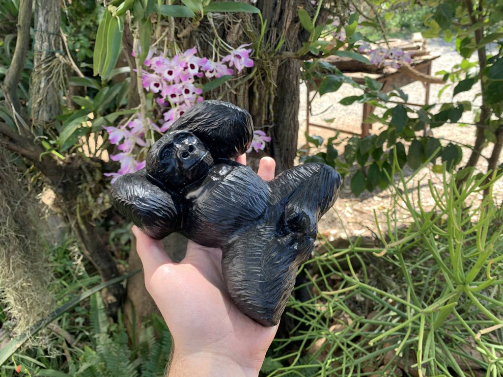 Hand-Made Resting Gorilla Soapstone Carving x 1 From Zimbabwe