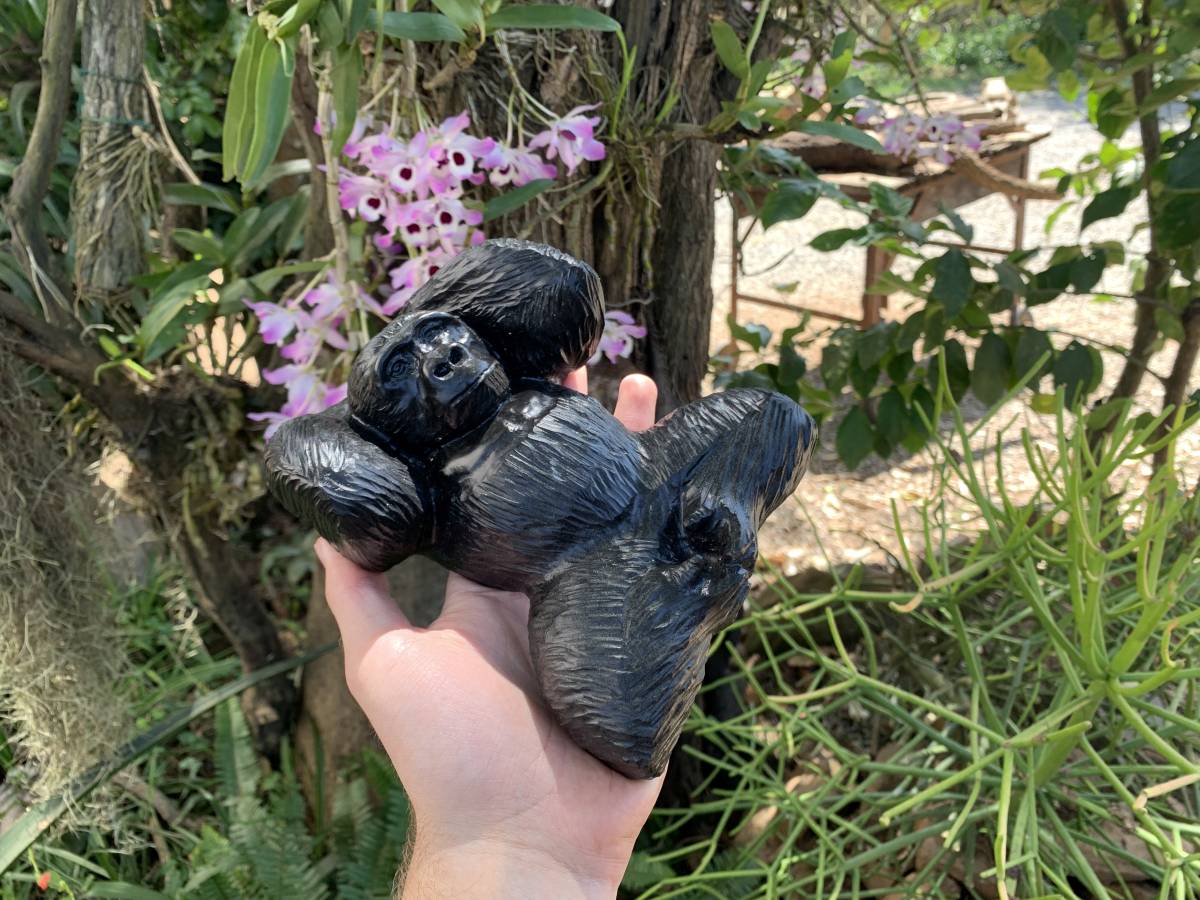 Hand-Made Resting Gorilla Soapstone Carving x 1 From Zimbabwe