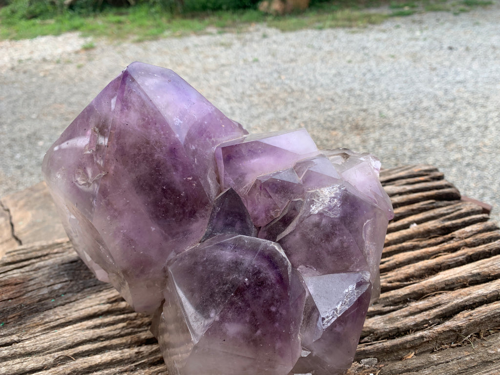 Polished XL Multi-Terminated Amethyst Window Quartz Cluster x 1 From Akansobe, Madagascar