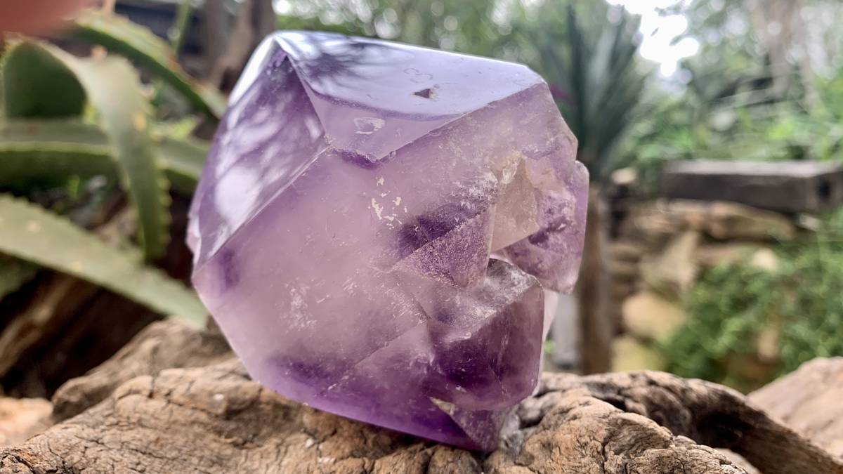 Polished Double-Terminated Window Amethyst Quartz Crystal x 1 From Akansobe, Madagascar