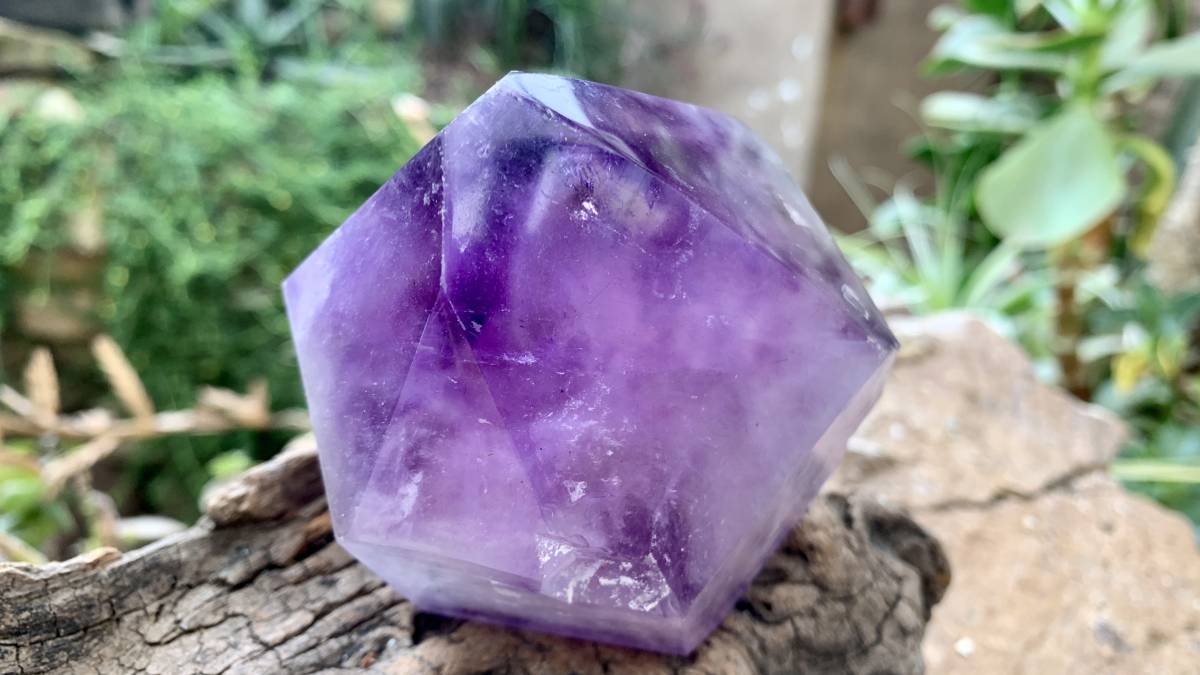 Polished Double-Terminated Window Amethyst Quartz Crystal x 1 From Akansobe, Madagascar