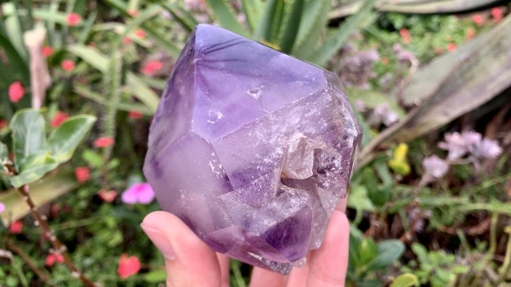 Polished Double-Terminated Window Amethyst Quartz Crystal x 1 From Akansobe, Madagascar