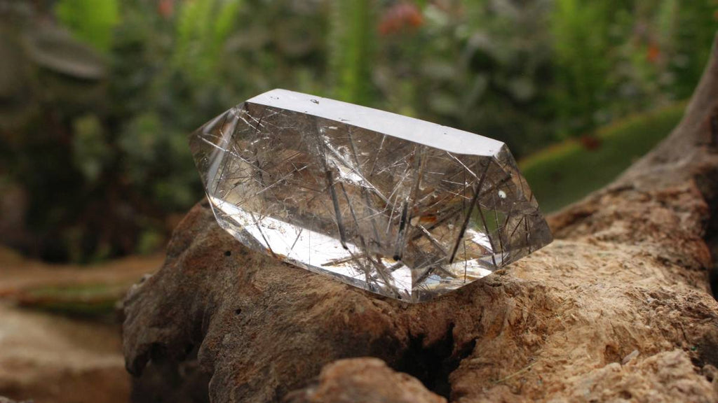 Polished Double-Terminated Quartz Crystal with Tourmaline Inclusions x 1 From Madagascar