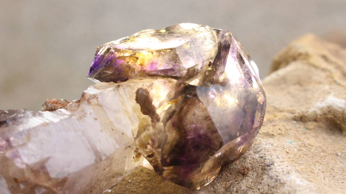 Natural Classic Window Scepter Smokey Amethyst Quartz Crystal x 1 From Chiredzi, Zimbabwe