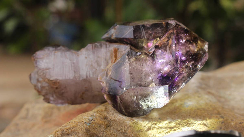 Natural Classic Window Scepter Smokey Amethyst Quartz Crystal x 1 From Chiredzi, Zimbabwe