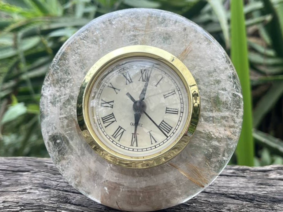 Hand-Made Golden Rutile Quartz Alarm Clock x 1 From Brazil