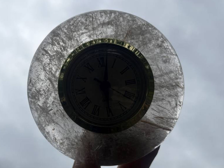 Hand-Made Golden Rutile Quartz Alarm Clock x 1 From Brazil