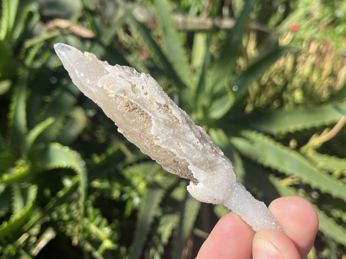 Natural Druzy Quartz Coated Spearhead Calcite Pseudomorph Specimen x 1 From Alberts Mountain, Lesotho