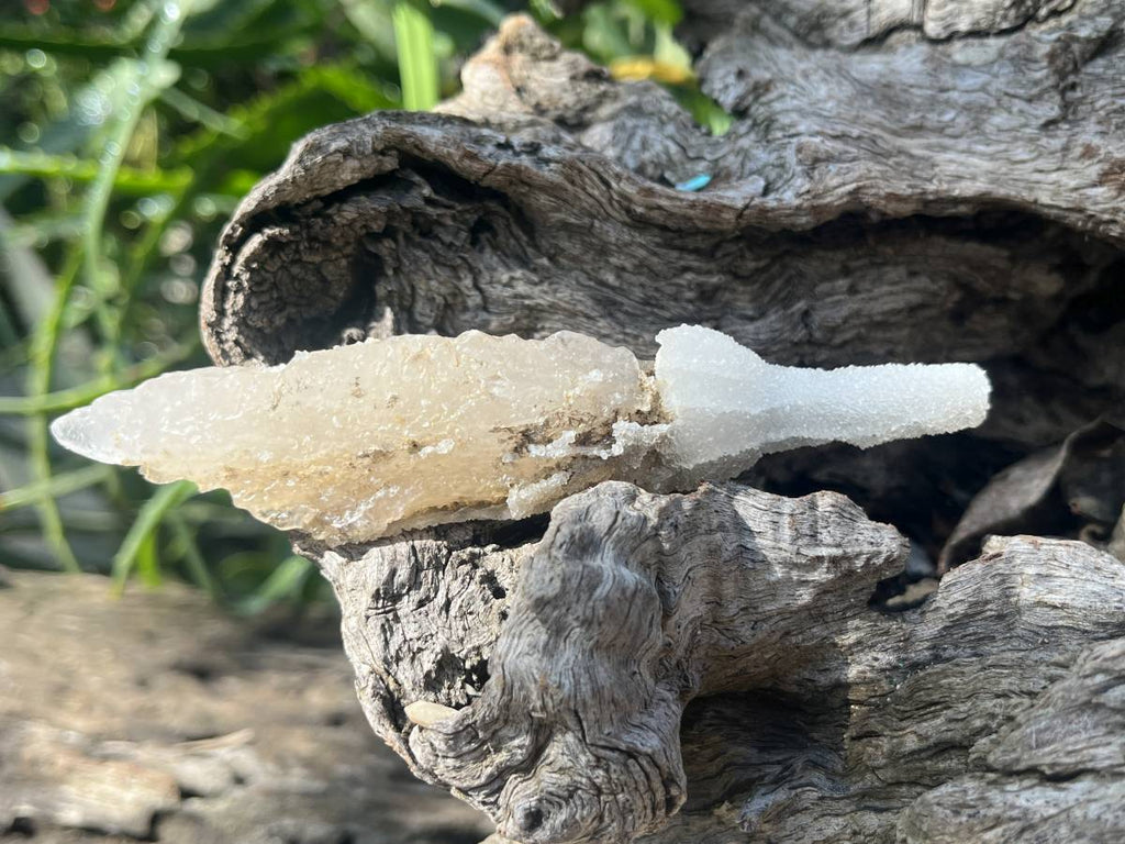 Natural Druzy Quartz Coated Spearhead Calcite Pseudomorph Specimen x 1 From Alberts Mountain, Lesotho