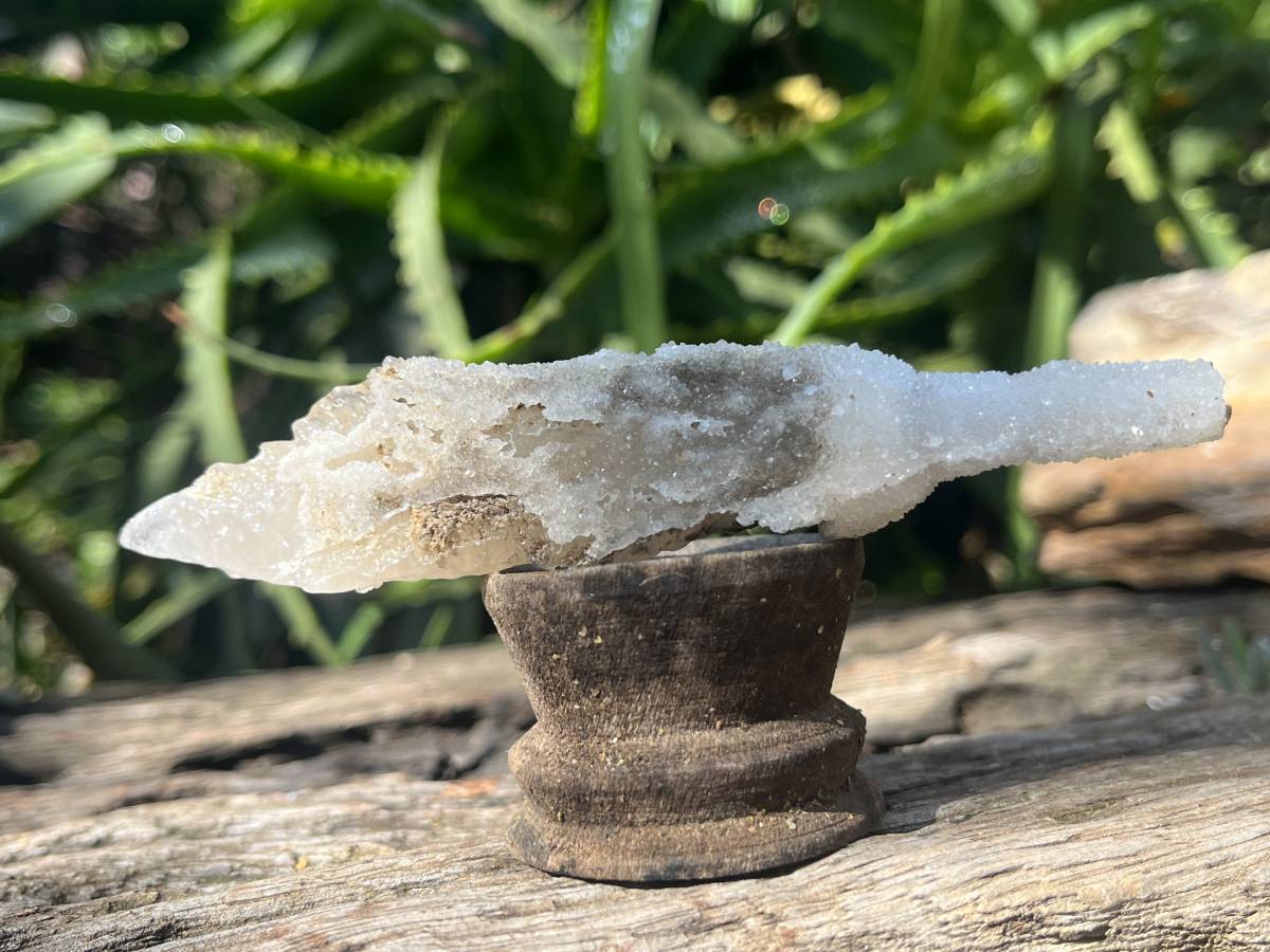 Natural Druzy Quartz Coated Spearhead Calcite Pseudomorph Specimen x 1 From Alberts Mountain, Lesotho