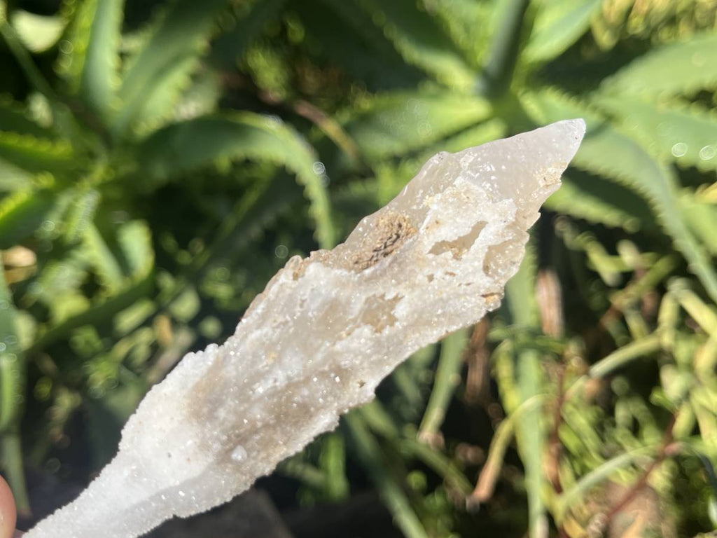 Natural Druzy Quartz Coated Spearhead Calcite Pseudomorph Specimen x 1 From Alberts Mountain, Lesotho