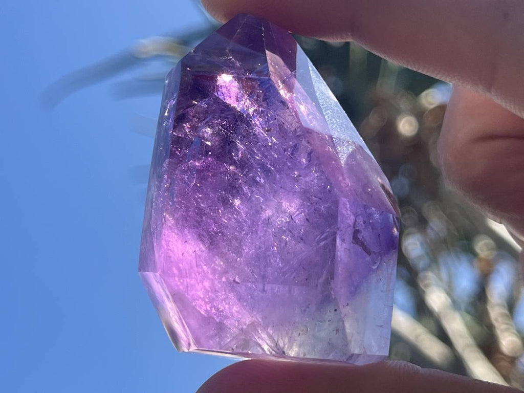 Polished Window Amethyst Crystal x 1 From Akansobe, Madagascar