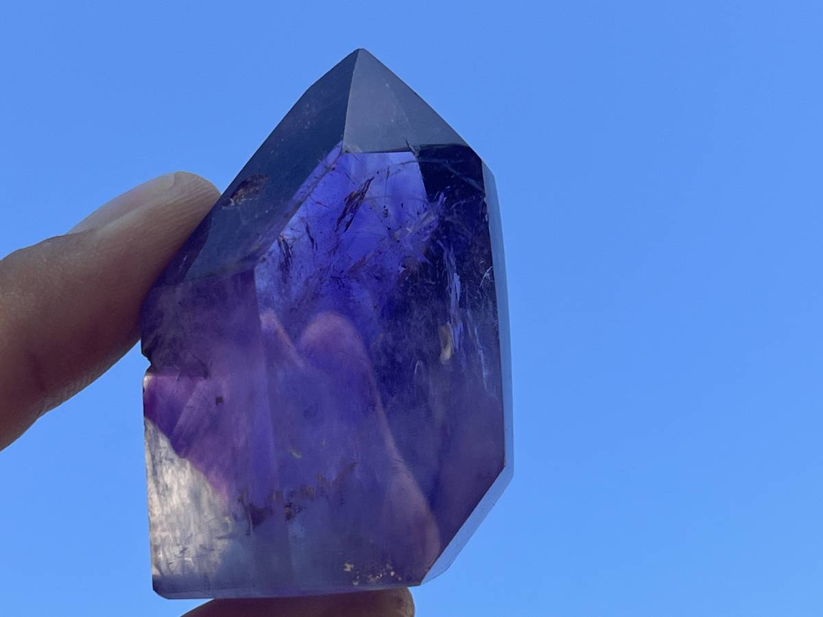 Polished Window Amethyst Crystal x 1 From Akansobe, Madagascar