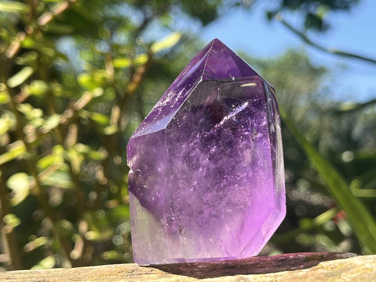 Polished Window Amethyst Crystal x 1 From Akansobe, Madagascar