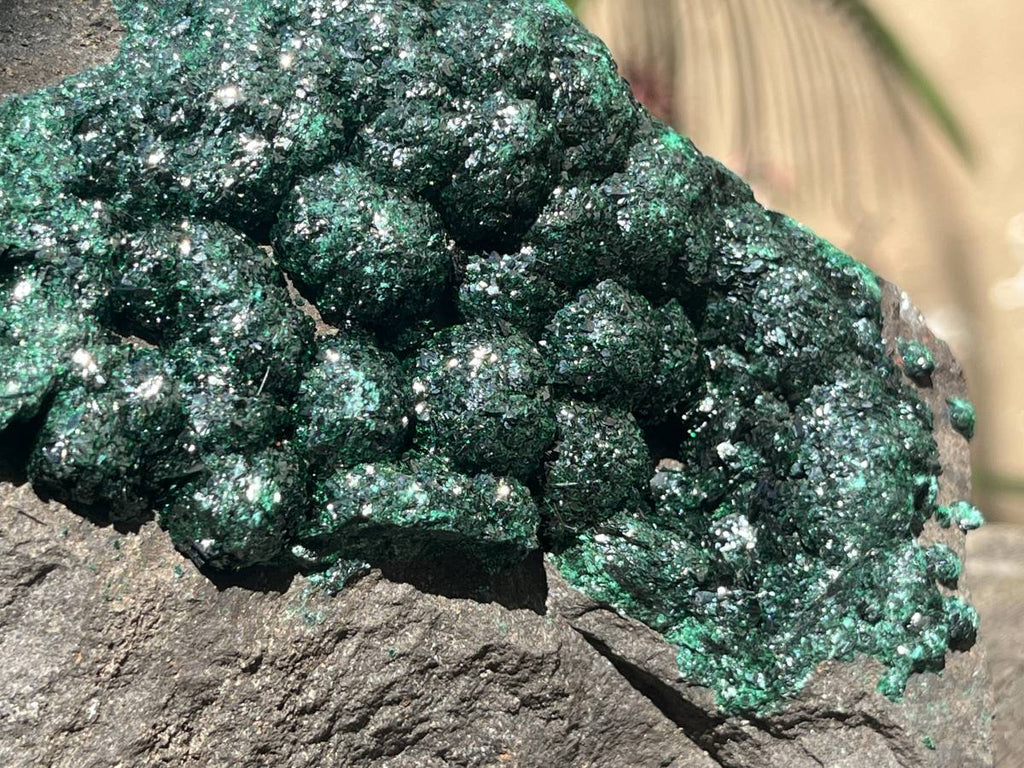 Natural Ball Malachite Specimen on a Dolomite Matrix from Kambove, Congo
