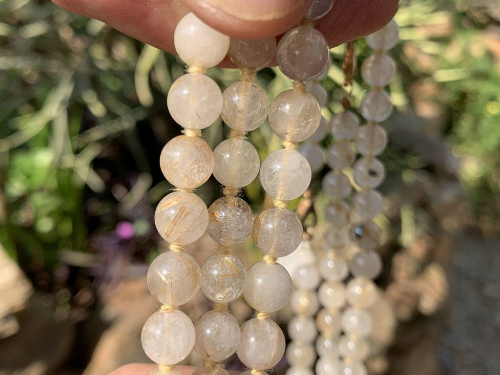 Hand-Made Golden Rutile Bead Necklace - Sold Per Item - From Brazil