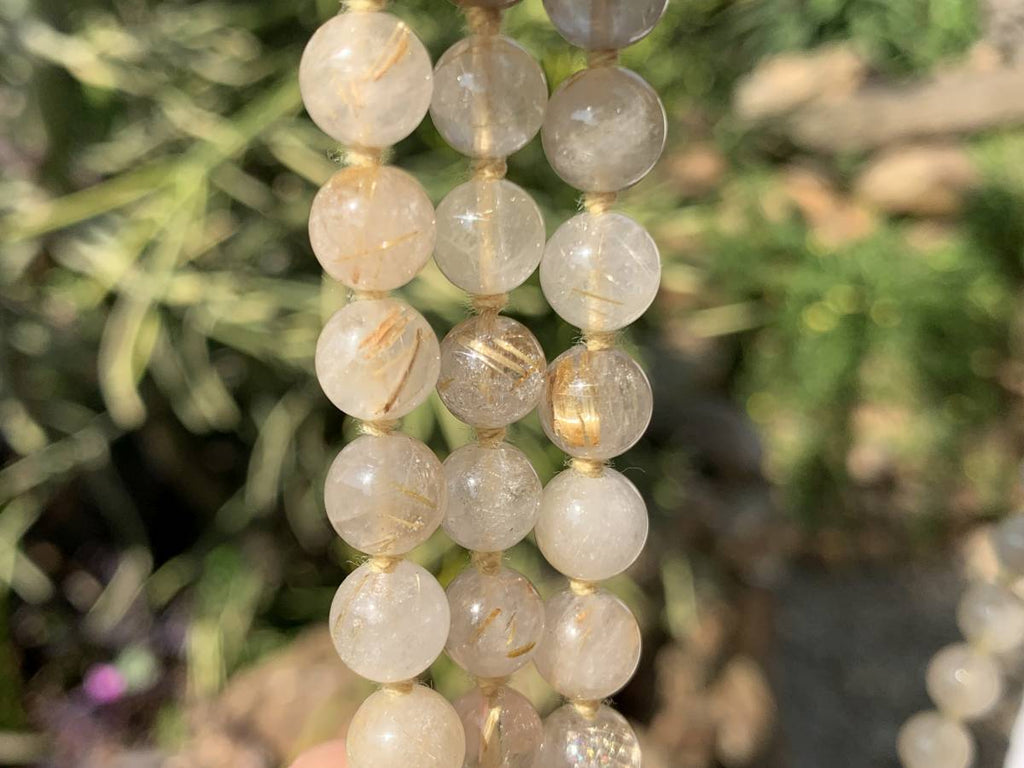 Hand-Made Golden Rutile Bead Necklace - Sold Per Item - From Brazil