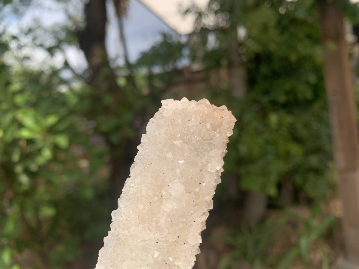 Natural Tabular Druzy Quartz Coated Lamular Calcite Crystal x 1 From Albert's Mountain, Lesotho