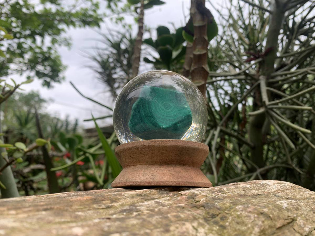 Polished Cobbed Malachite in PVC Resin Spheres x 1 From Congo