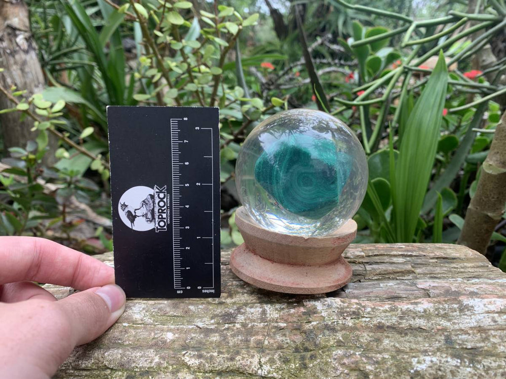 Polished Cobbed Malachite in PVC Resin Spheres x 1 From Congo