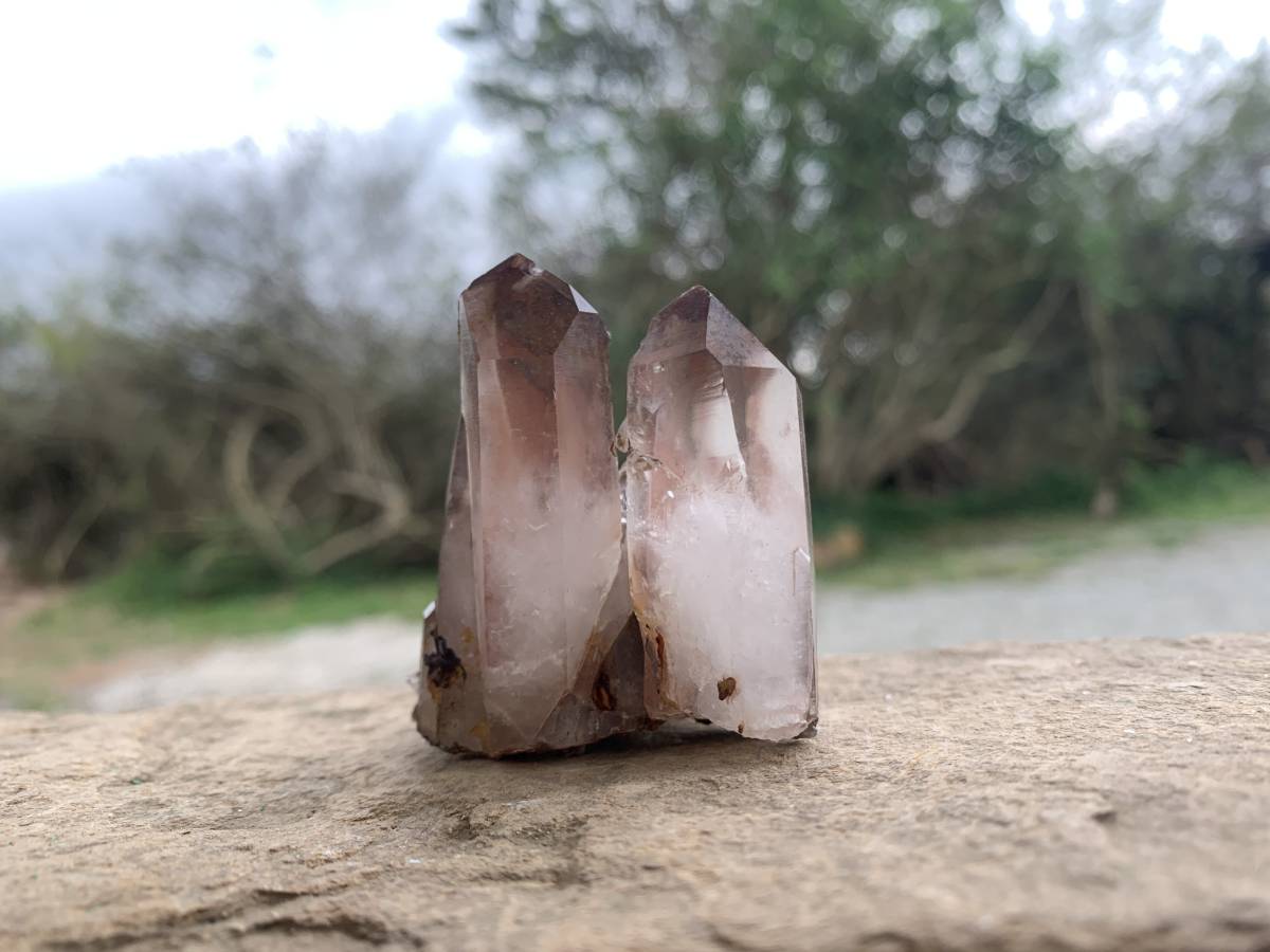 Natural Twin Red Hematoid Quartz Crystal Cluster x 1 From Orange River, South Africa