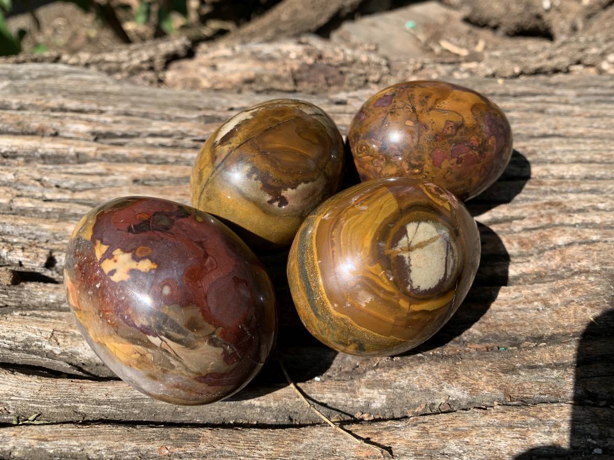 Polished Banded Iron Jasper Egg x 1 From Prieska, South Africa