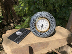 Polished Classic Snowflake Obsidian Alarm Clock x 1 From Mexico