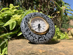 Polished Classic Snowflake Obsidian Alarm Clock x 1 From Mexico