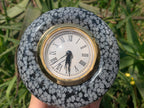 Polished Classic Snowflake Obsidian Alarm Clock x 1 From Mexico