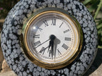 Polished Classic Snowflake Obsidian Alarm Clock x 1 From Mexico