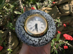 Polished Classic Snowflake Obsidian Alarm Clock x 1 From Mexico