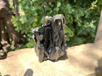 Natural Schorl Black Tourmaline Specimen with Fluorescent Hyalite Capping x 1 From Erongo, Namibia