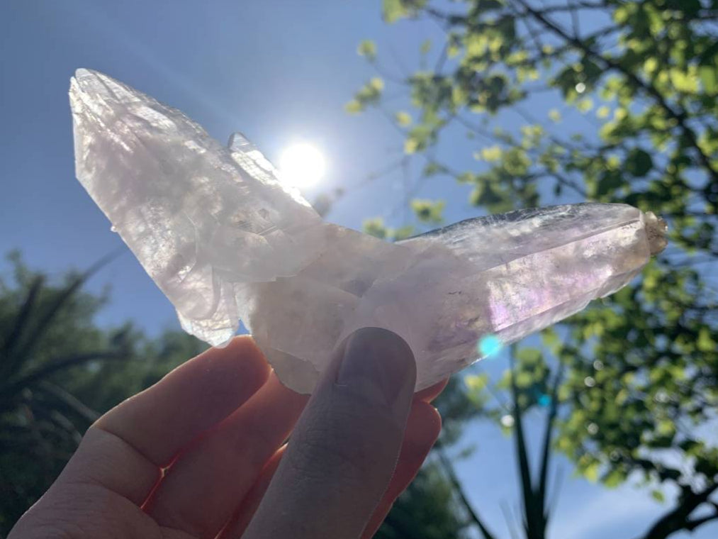 Natural Multi-Terminated L-Shaped Brandberg Amethyst Floater Crystal x 1 From Brandberg, Namibia