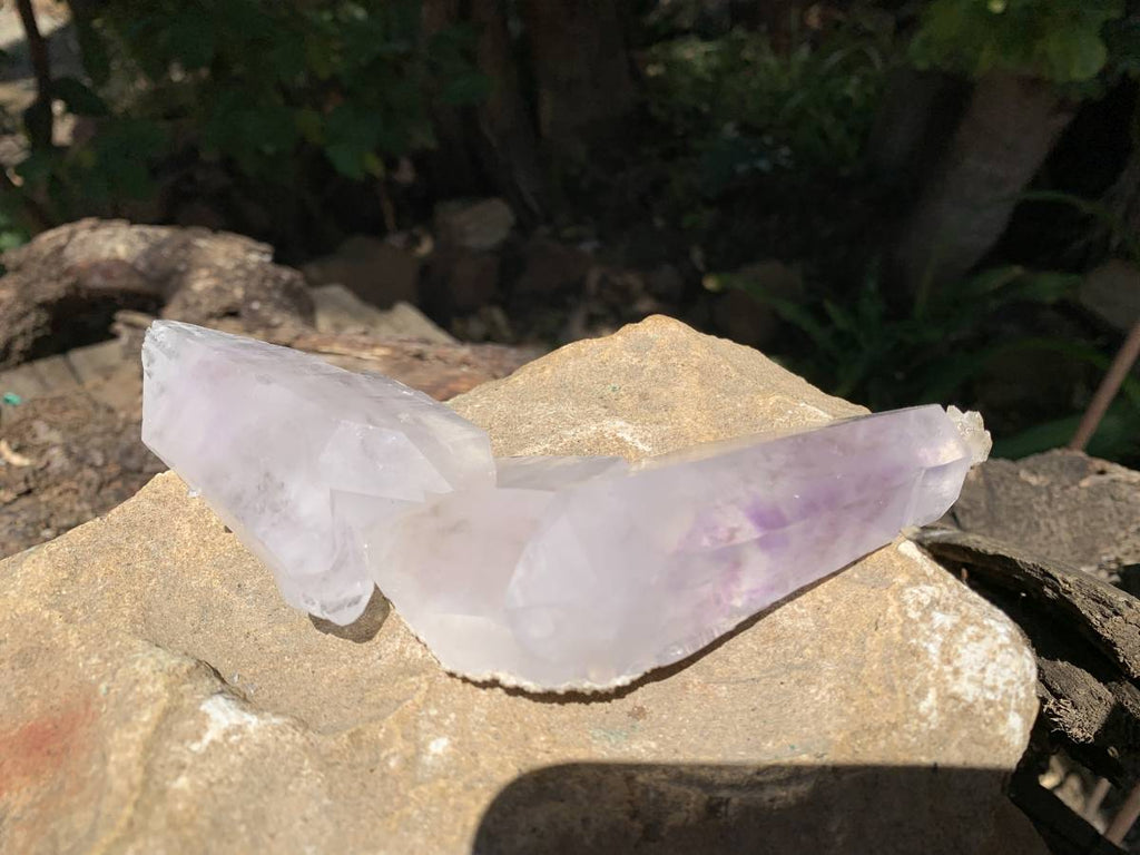 Natural Multi-Terminated L-Shaped Brandberg Amethyst Floater Crystal x 1 From Brandberg, Namibia