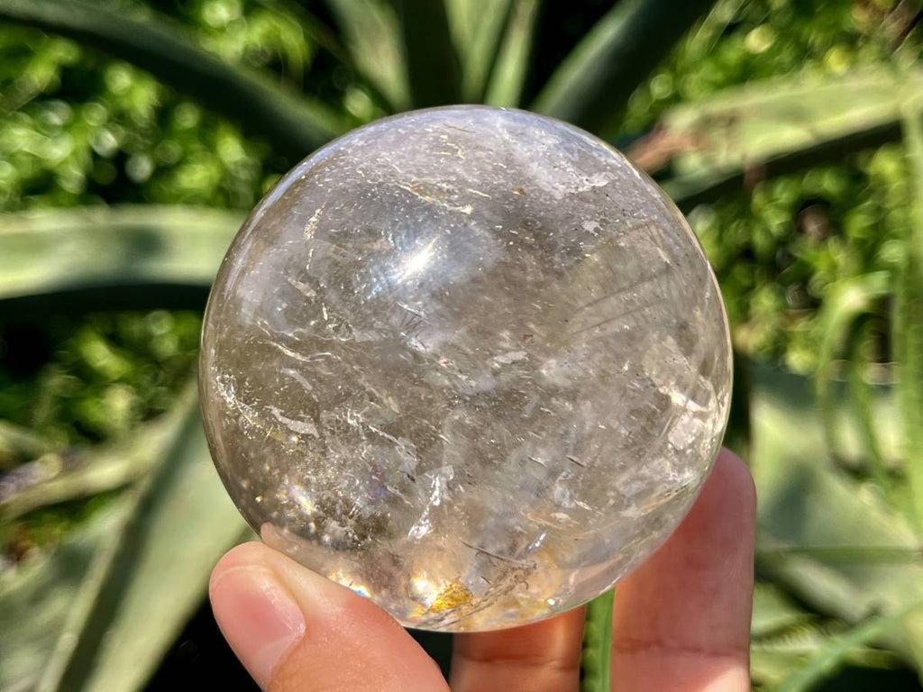 Polished Rainbow-Veiled Clear Quartz Crystal Ball x 1 From Madagascar