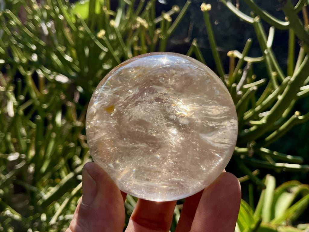Polished Rainbow-Veiled Clear Quartz Crystal Ball x 1 From Madagascar