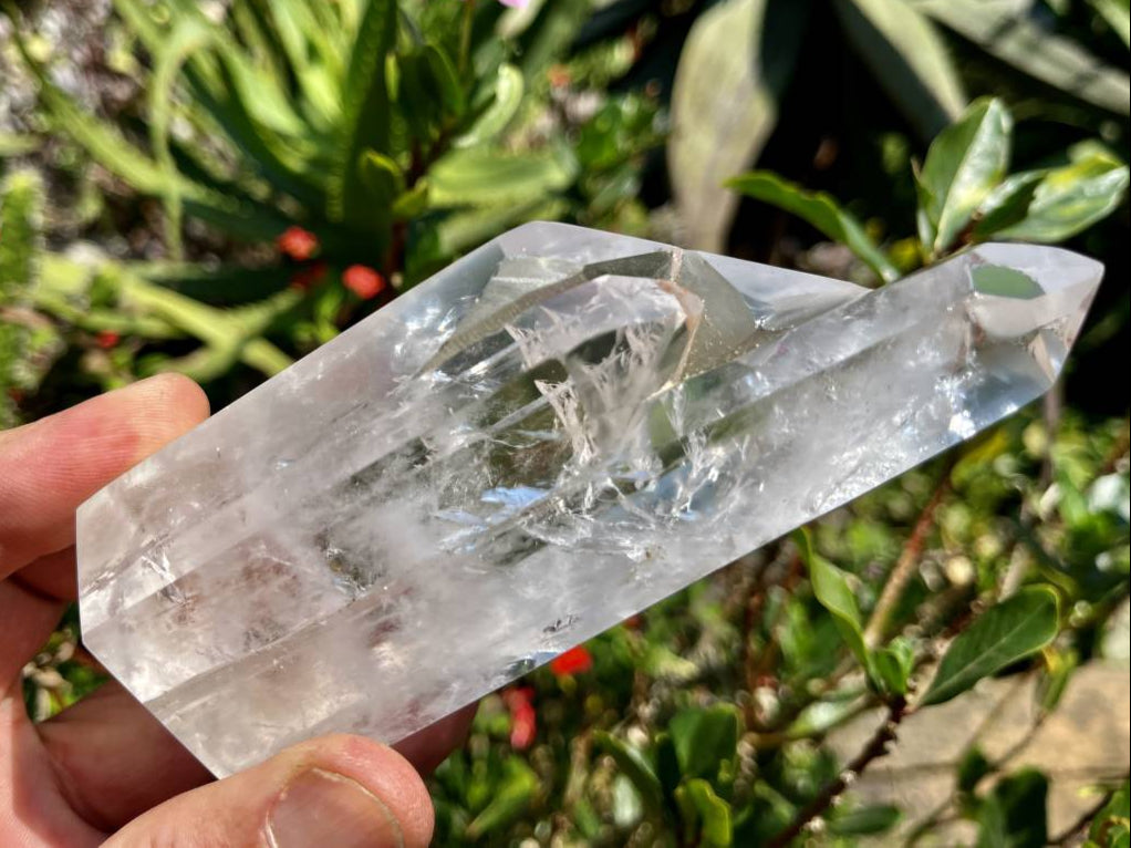 Polished Quadruple-Terminated Clear Quartz Cluster x 1 From Madagascar