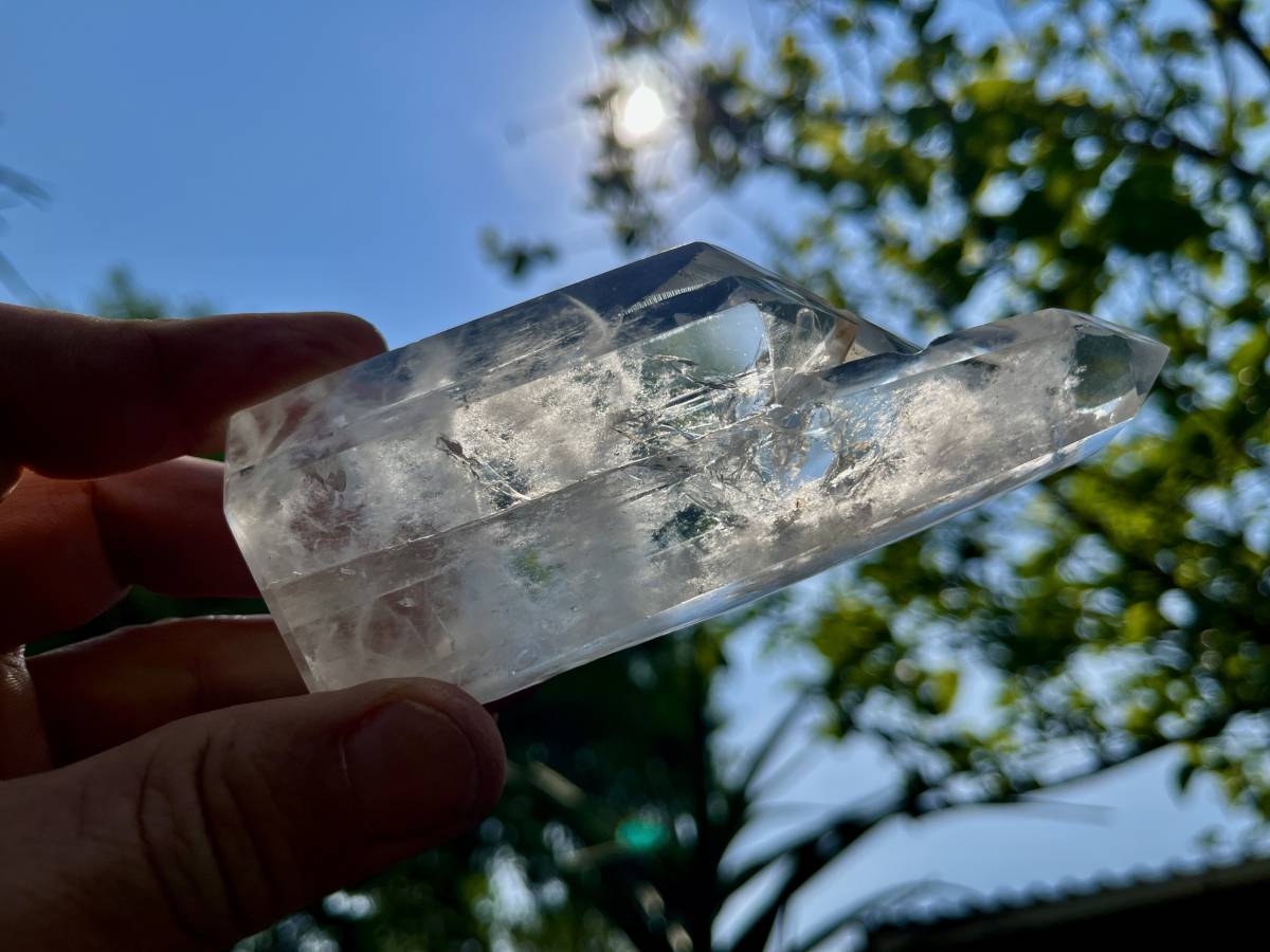 Polished Quadruple-Terminated Clear Quartz Cluster x 1 From Madagascar