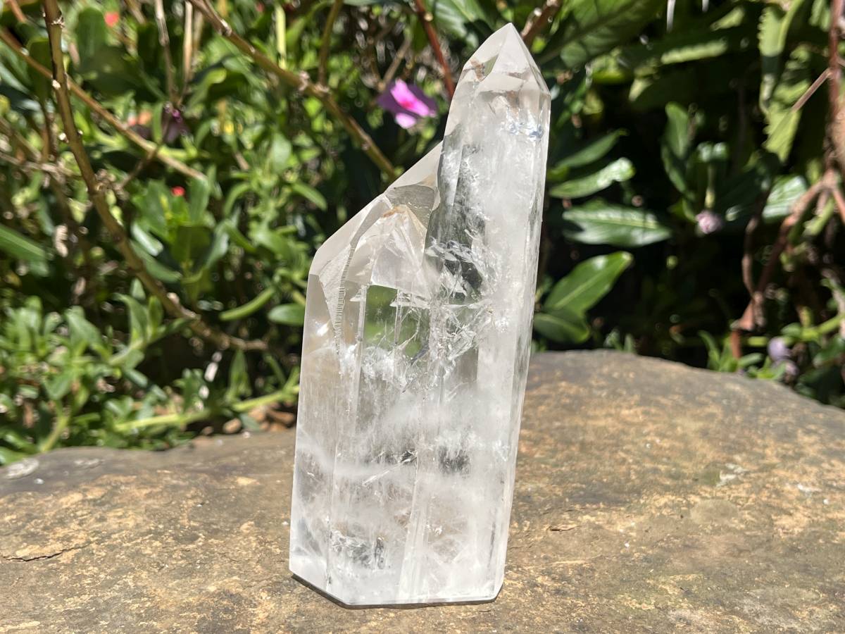 Polished Quadruple-Terminated Clear Quartz Cluster x 1 From Madagascar