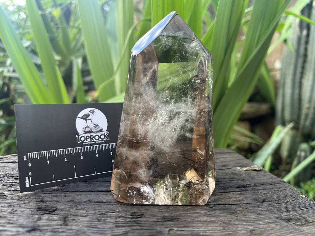Polished Rutilated Smokey Quartz Crystal x 1 From Anzojorobe, Madagascar
