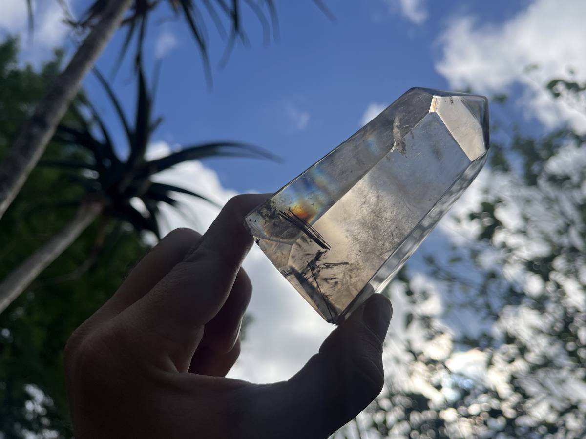 Polished Rutilated Smokey Quartz Crystal x 1 From Anzojorobe, Madagascar