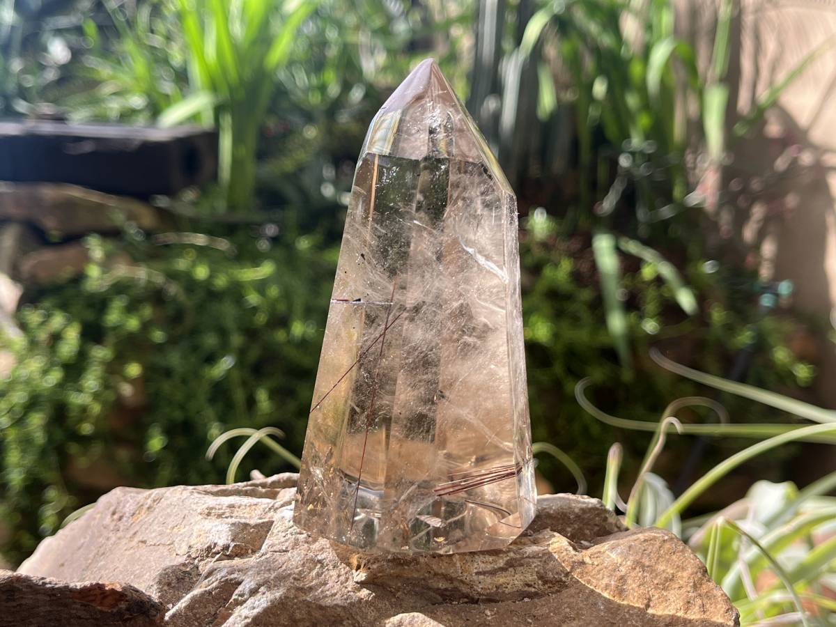 Polished Rutilated Smokey Quartz Crystal x 1 From Anzojorobe, Madagascar