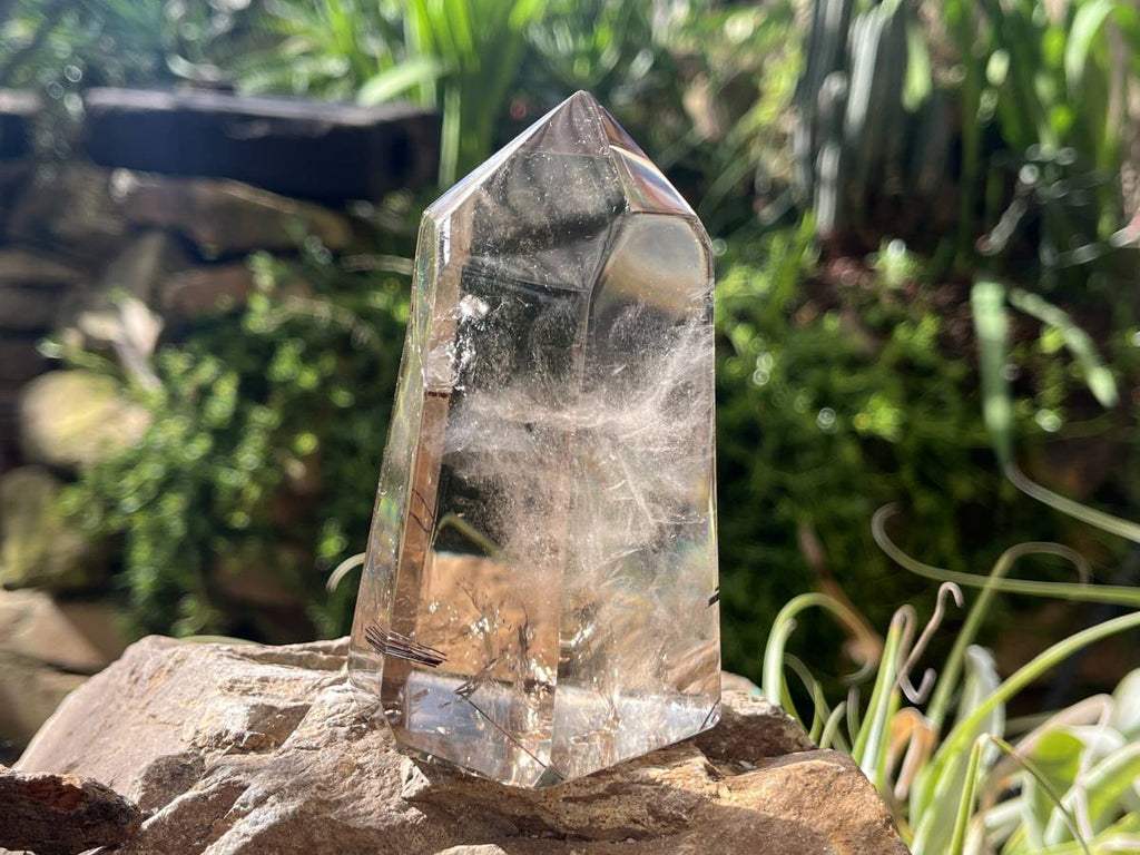 Polished Rutilated Smokey Quartz Crystal x 1 From Anzojorobe, Madagascar